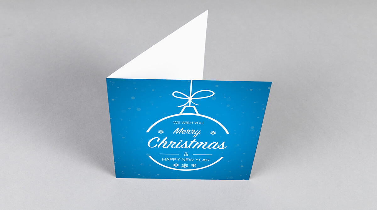 Blue Christmas Bauble Card